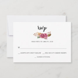 Cartão RSVP Casamento de Boêmian Country Flowers