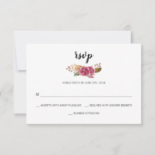Cartão RSVP Casamento de Boêmian Country Flowers