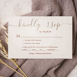 Cartão RSVP Casamento De Boho Com Script Elegante E Escolha De