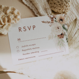 Cartão RSVP Casamento de Boho Terracotta e Verão Moderno