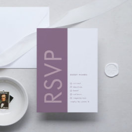 Cartão RSVP Casamento de Bold Monograma Moderno em Lilac Roxo