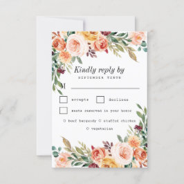 Cartão RSVP Casamento de Borgonha com Blush Blush Choice da Es