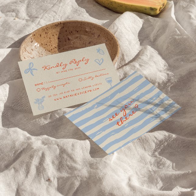 Cartão RSVP Casamento De Brincadeira Brincadeira Pintada Com D (Criador carregado)