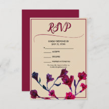 Casamento de Burgundy Floral Watercolor