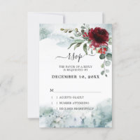 Casamento de Burgundy Floral Winter