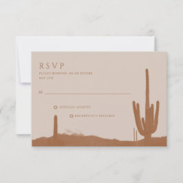 Cartão RSVP Casamento de Cactus no Deserto do Sudoeste Terraco