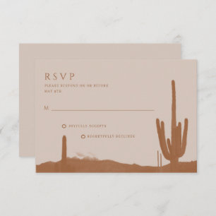 Cartão RSVP Casamento de Cactus no Deserto do Sudoeste Terraco