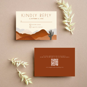 Cartão RSVP Casamento de Cactus no Deserto Moderno do Boho
