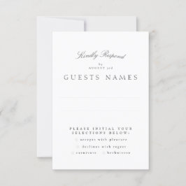 Cartão RSVP Casamento de Caligrafia Clássica Formal