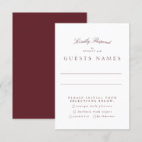 Casamento de Caligrafia Clássica Maroon Burgundy