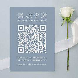 Cartão RSVP Casamento de Caligrafia Simples com Código QR Gran