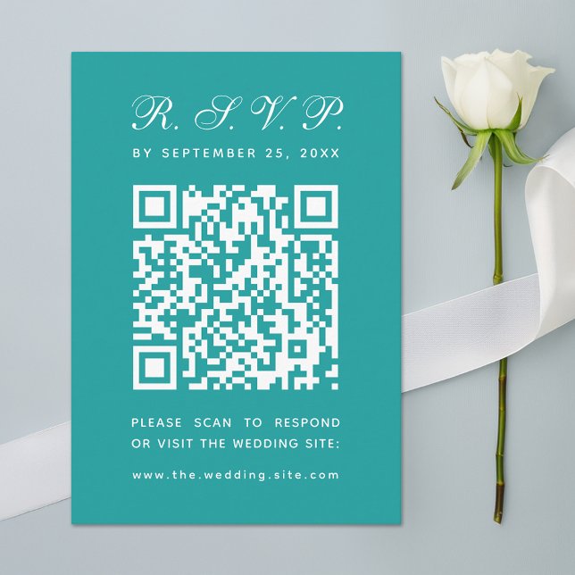 Cartão RSVP Casamento de Caligrafia Simples de Script do Códig (Criador carregado)