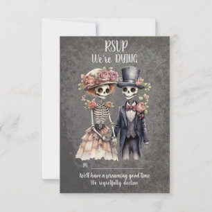 Cartão RSVP Casamento de Casais esqueléticos