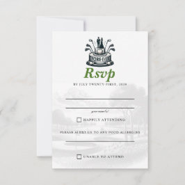 Cartão RSVP Casamento de Casal de Golfe