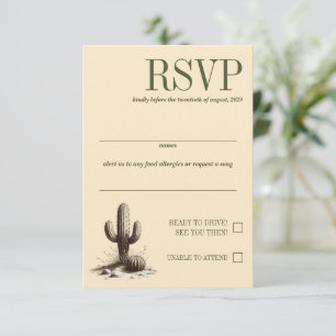 Cartão RSVP Casamento de Casal fora do canyon