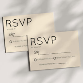 Cartão RSVP Casamento de Champanhe Minimalista Moderno