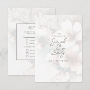 Cartão RSVP Casamento de Cherry Blossom