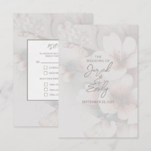 Cartão RSVP Casamento de Cherry Blossom