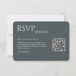 Cartão RSVP Casamento de Cinzas Espaciais Modernas Elegante