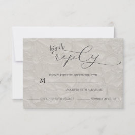 Cartão RSVP Casamento de cinzas Simples