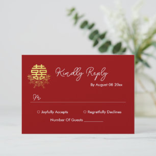 Cartão RSVP Casamento de círculo de flor de grinalda de dupla