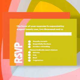 Cartão RSVP Casamento De Citros De Retro Negrito