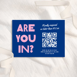 Cartão RSVP Casamento de CÓDIGO QR Colorido Colorido do Tipo M