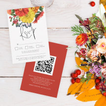 Casamento de Código QR das Florais de outono Color