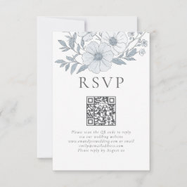 Cartão RSVP Casamento de Código QR das Florestas de Cinzas Mod