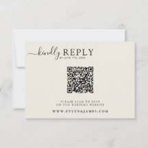 Casamento de Código QR de Creme Milky Boho Chic do