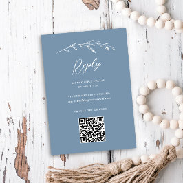 Cartão RSVP Casamento de Código QR de Flor Selvagem Rustic Dus