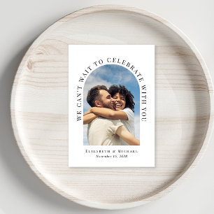 Cartão RSVP Casamento de Código QR de Foto em Arch Elegante