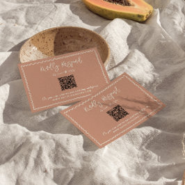 Cartão RSVP Casamento de código QR desenhado Manuscrito Ilustr