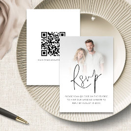 Cartão RSVP Casamento de Código QR do Script de Sobreposição d