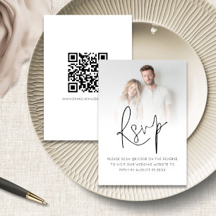 Cartão RSVP Casamento de Código QR do Script de Sobreposição d