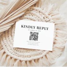 Casamento de Código QR Elegante Mínimo Negrito