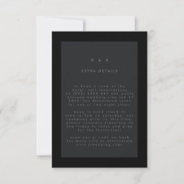 Cartão RSVP Casamento de CÓDIGO QR Minimalista Preto Moderno