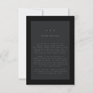 Cartão RSVP Casamento de CÓDIGO QR Minimalista Preto Moderno