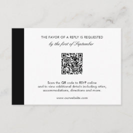 Cartão RSVP Casamento de Código QR Moderno Elegante Mínimo