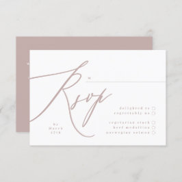 Cartão RSVP Casamento de CÓDIGO QR para Caligrafia Rosa Modern