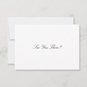 Cartão RSVP Casamento de Código QR Preto e Branco de Script El