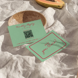 Cartão RSVP Casamento de Código QR Único com Retrorização Colo