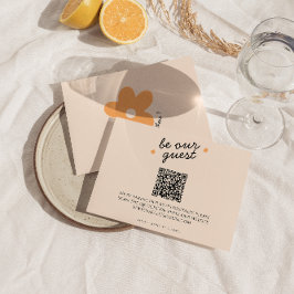 Cartão RSVP Casamento de Código QR Único do Funky Único Colori