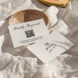 Cartão RSVP Casamento de Código QR Único Escrito à Mão