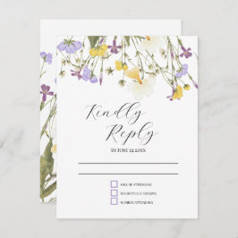 Cartão RSVP Casamento de Coleção Lilac Watercolor
