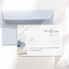 Cartão RSVP Casamento de Concha Marinha na Praia Azul