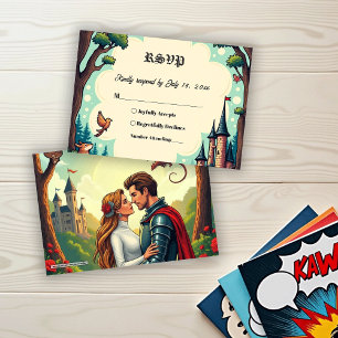 Cartão RSVP Casamento de Conto de Fadas Floresta Encantada Cas