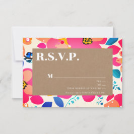Cartão RSVP Casamento de cortes brilhantes