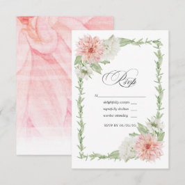 Cartão RSVP Casamento de Dália Rosa Pastel