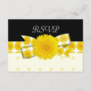 Cartão RSVP Casamento de Dandelion Amarelo Springtime